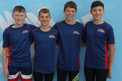 Owen Killen, Ethan Hanrahan, Sean Kelly and Harry Wermouth at day 2 Irish National Age Group Championship in Limerick