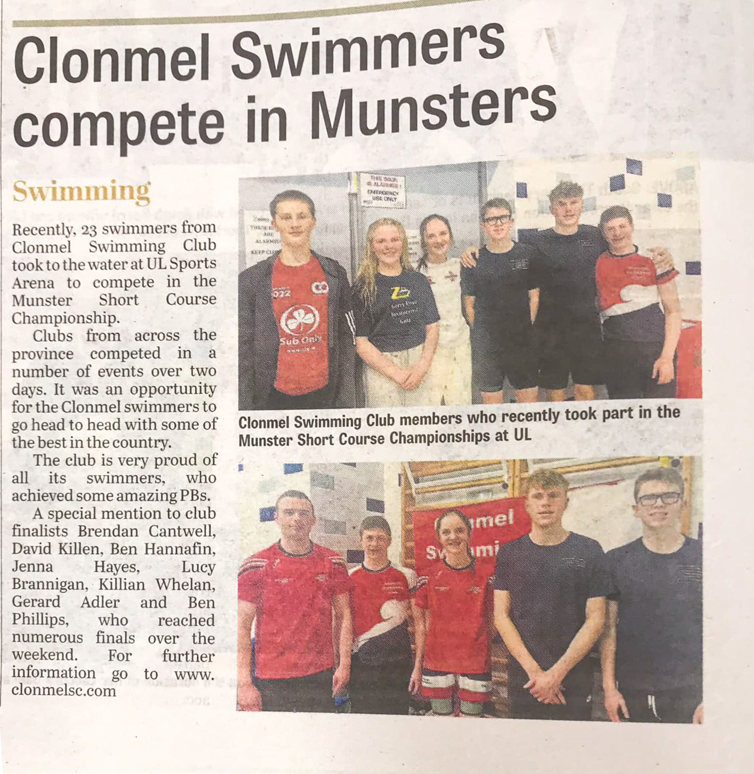 Munster Short Course Championship (The Nationalist) (2022) Clonmel